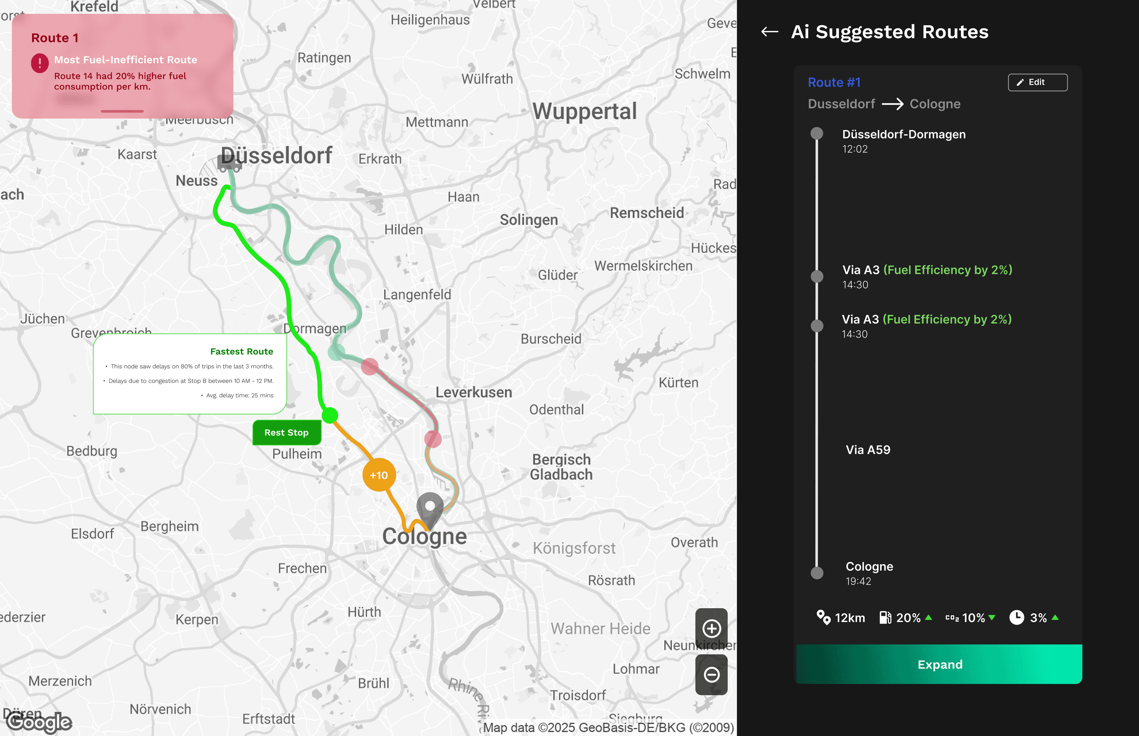 AI suggested route