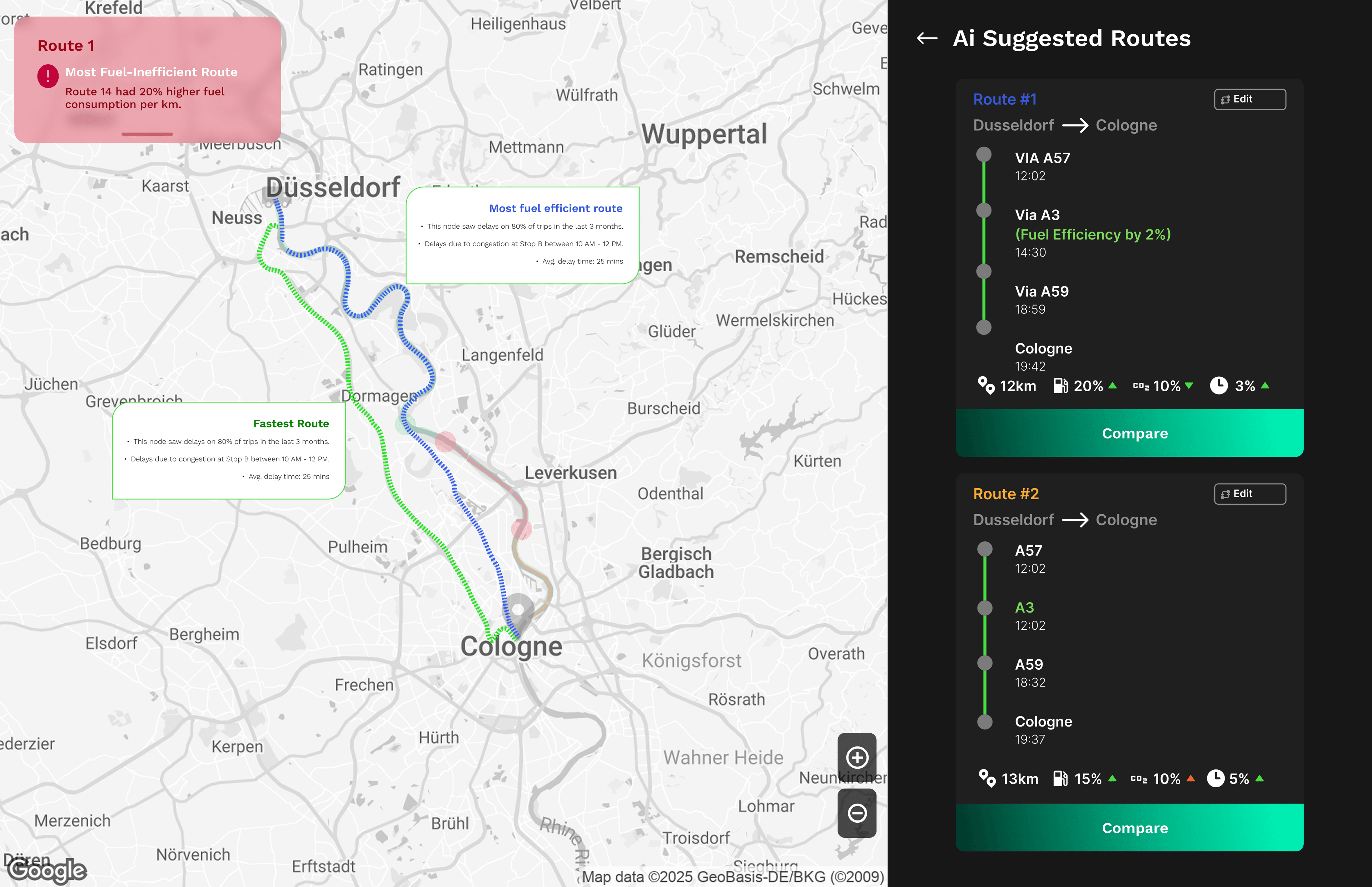 Fleet Management Available Routes